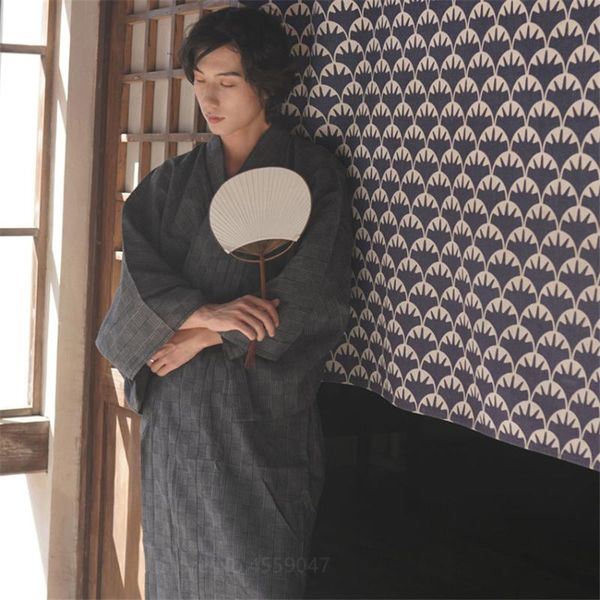 japanese kimono men samurai yukata black gray check robe asian traditional style casual simple fashion streetwear homeware suit ethnic cloth, Red
japanese kimono men samurai yukata black gray check robe asian traditional style casual simple fashion streetwear homeware suit ethnic cloth, Red