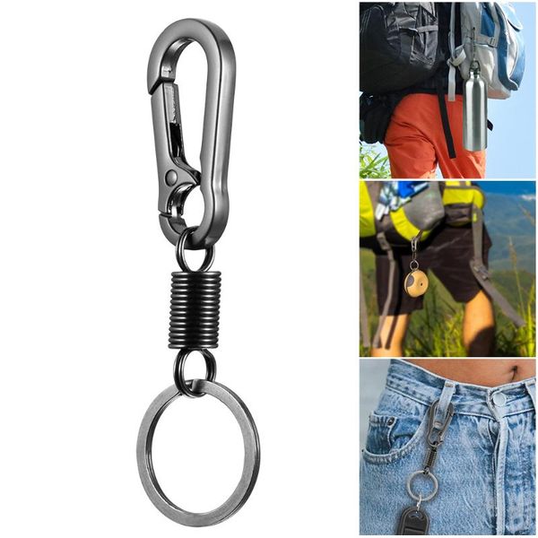 keychains multi-purpose climbing hook stainless steel spring snap easy attach locking carabiner durable hiking hanger compact keychain, Silver
keychains multi-purpose climbing hook stainless steel spring snap easy attach locking carabiner durable hiking hanger compact keychain, Silver
