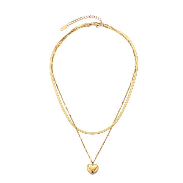chains 2021 minimalist jewelry ladies multilayer stainless steel gold snake bone clavicle chain engraved love heart pendant necklace, Silver
chains 2021 minimalist jewelry ladies multilayer stainless steel gold snake bone clavicle chain engraved love heart pendant necklace, Silver