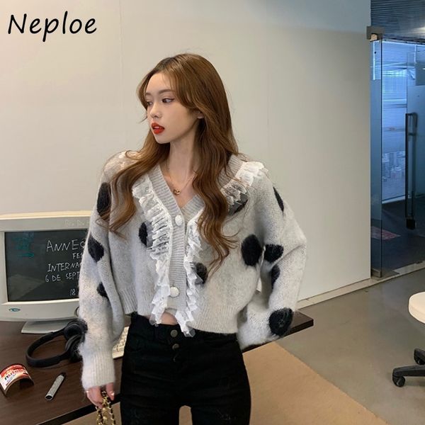 neploe elegant lace ruffles patchwork loose knit swetaer cardigans women o neck single breast long sleeve pull femme coat spring 210423, White
neploe elegant lace ruffles patchwork loose knit swetaer cardigans women o neck single breast long sleeve pull femme coat spring 210423, White