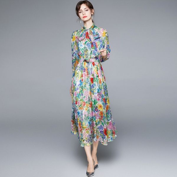 llzacoosh runway designer pleated maxi summer women elegant flower print bow neck vintage a line chiffon long party dresses 210514, Black;gray
llzacoosh runway designer pleated maxi summer women elegant flower print bow neck vintage a line chiffon long party dresses 210514, Black;gray