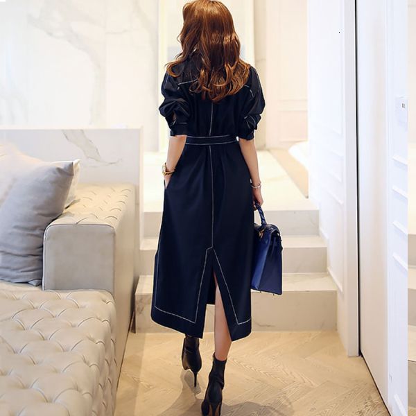 casual dresses korean designer trench women runway spring summer long chic turn down collar slim split vestidos pw4a, Black;gray
casual dresses korean designer trench women runway spring summer long chic turn down collar slim split vestidos pw4a, Black;gray