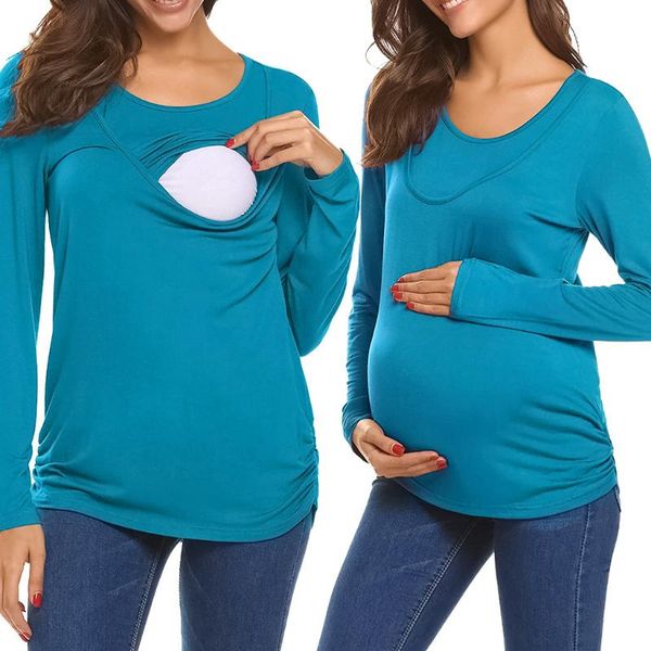 maternity & tees clothes solid color for pregnant woman autumn long sleeve t shirt breast-feeding pregnancy mom, White
maternity & tees clothes solid color for pregnant woman autumn long sleeve t shirt breast-feeding pregnancy mom, White