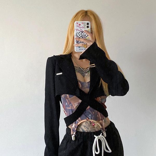 dressed cool girl fried street black blazer female design short loose casual jacket autumn women's suits & blazers, White;black
dressed cool girl fried street black blazer female design short loose casual jacket autumn women's suits & blazers, White;black