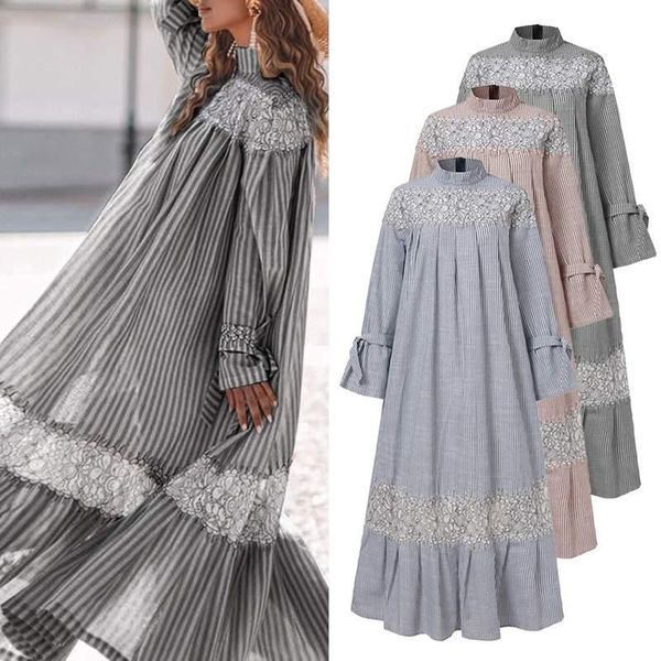 casual dresses bohemian patchwork dress vintage lapel neck long sleeve party 2021 vonda plus size loose sundress femme vestidos, Black;gray
casual dresses bohemian patchwork dress vintage lapel neck long sleeve party 2021 vonda plus size loose sundress femme vestidos, Black;gray