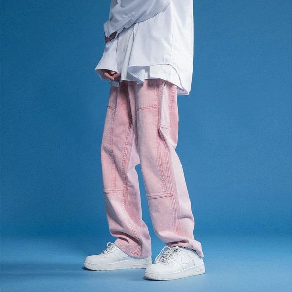men's jeans hong kong fashion brand 2021 summer loose straight wide leg boys' casual pants, Blue
men's jeans hong kong fashion brand 2021 summer loose straight wide leg boys' casual pants, Blue