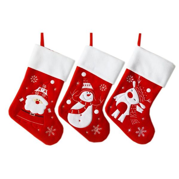 christmas decorations stocking toys with snowman and reindeer embroidery 6pcs / lot 19*40 cm fleece material
christmas decorations stocking toys with snowman and reindeer embroidery 6pcs / lot 19*40 cm fleece material