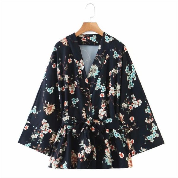 spring flower printing sashes kimono womens shirts nine quarter sleeve casual lady loose blusas s8656, White
spring flower printing sashes kimono womens shirts nine quarter sleeve casual lady loose blusas s8656, White