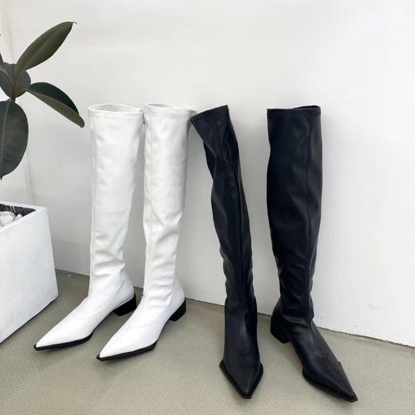 boots 2022 arrivals pointed toe over the knee women stretch shoes flat heeled black/white low heels side zipper fashion
boots 2022 arrivals pointed toe over the knee women stretch shoes flat heeled black/white low heels side zipper fashion