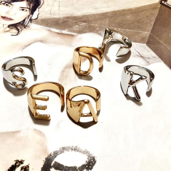 cluster rings a-z letter ring stainless steel adjustable opening initials name jewelry 26 letters party accesorios friends gift, Golden;silver
cluster rings a-z letter ring stainless steel adjustable opening initials name jewelry 26 letters party accesorios friends gift, Golden;silver