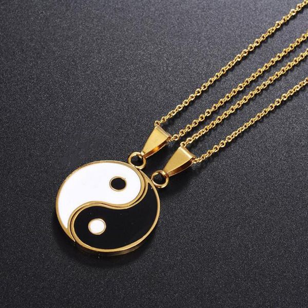 chains a girl' 1 pair tai chi paired pendant couple necklaces for lovers friends yin yang long gold chain necklace, Silver
chains a girl' 1 pair tai chi paired pendant couple necklaces for lovers friends yin yang long gold chain necklace, Silver