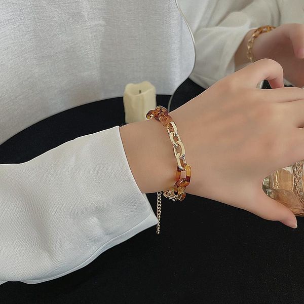 link, chain 2021 fashion trend tortoiseshell metal women splicing bracelet retro cool holiday birthday party gift jewelry, Black
link, chain 2021 fashion trend tortoiseshell metal women splicing bracelet retro cool holiday birthday party gift jewelry, Black