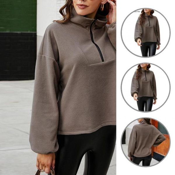 women's hoodies & sweatshirts sweatshirt solid color simple half zipper long sleeve stand collar coat, Black
women's hoodies & sweatshirts sweatshirt solid color simple half zipper long sleeve stand collar coat, Black