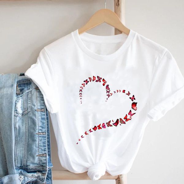 women's t-shirt women printing butterfly 90s sweet love kawaii valentine's day fashion clothes print tee tshirt female graphic, White
women's t-shirt women printing butterfly 90s sweet love kawaii valentine's day fashion clothes print tee tshirt female graphic, White