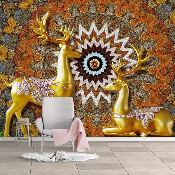 wallpapers drop custom wall murals wallpaper european style relief golden deer study room background art decoration painting
wallpapers drop custom wall murals wallpaper european style relief golden deer study room background art decoration painting