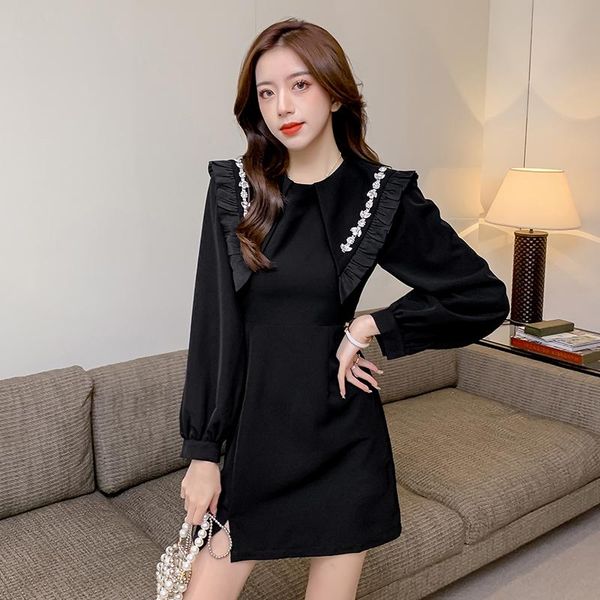 casual dresses women one piece dress autumn 2022 office lady korea style long sleeve patchwork solid beading robe, Black;gray
casual dresses women one piece dress autumn 2022 office lady korea style long sleeve patchwork solid beading robe, Black;gray