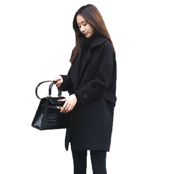 women's wool & blends jacket female blended woolen coat korean style black large size loose spring autumn outwear elegant 2021 k1097
women's wool & blends jacket female blended woolen coat korean style black large size loose spring autumn outwear elegant 2021 k1097