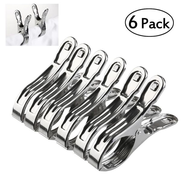 6pcs stainless steel large beach towel clips clothespins clothes pegs hanger clamp clothing & wardrobe storage
6pcs stainless steel large beach towel clips clothespins clothes pegs hanger clamp clothing & wardrobe storage