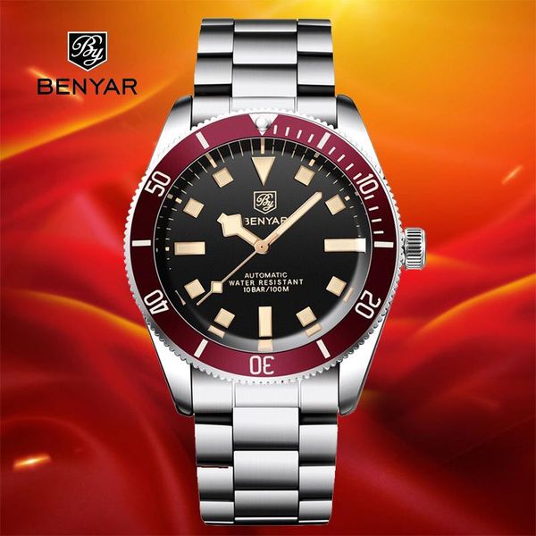 wristwatches benyar 2021mechanical mens watches fashion stainless steel waterproof automatic watch men luminous sport clock, Slivery;brown
wristwatches benyar 2021mechanical mens watches fashion stainless steel waterproof automatic watch men luminous sport clock, Slivery;brown
