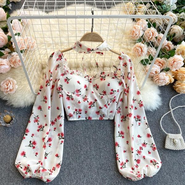 women's blouses & shirts 2021 women gothic floral print elegant chiffon blouse long sleeve pink lady crop clothing, White
women's blouses & shirts 2021 women gothic floral print elegant chiffon blouse long sleeve pink lady crop clothing, White