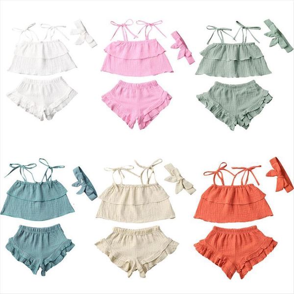summer toddler baby girls casual clothes infant ruffle lace up shorts headband cotton linen clothing sets, White
summer toddler baby girls casual clothes infant ruffle lace up shorts headband cotton linen clothing sets, White