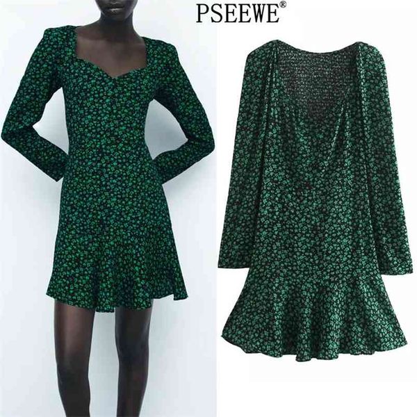 spring green floral print short dresses women casual ruffle long sleeve mini woman elastic vintage 210519, Black;gray
spring green floral print short dresses women casual ruffle long sleeve mini woman elastic vintage 210519, Black;gray