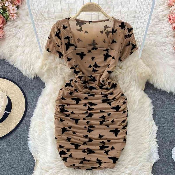 summer chic women's dress square collar short sleeve mesh slim fit ruched mini bodycon party dresses 210603, Black;gray
summer chic women's dress square collar short sleeve mesh slim fit ruched mini bodycon party dresses 210603, Black;gray