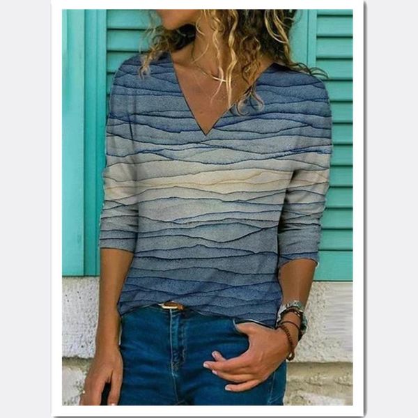 shirt female long sleeve spring harajuku printed women v neck loose pullover clothing women's t-shirt, White 
shirt female long sleeve spring harajuku printed women v neck loose pullover clothing women's t-shirt, White