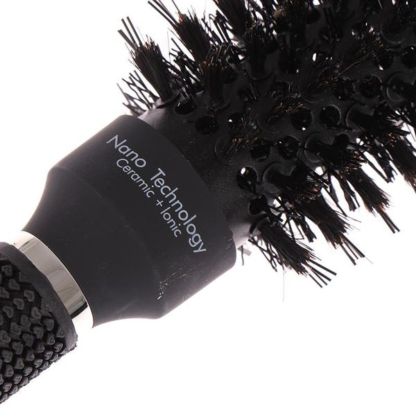hair brushes ceramic round brush heat resistant boar bristle styling curling comb, Silver