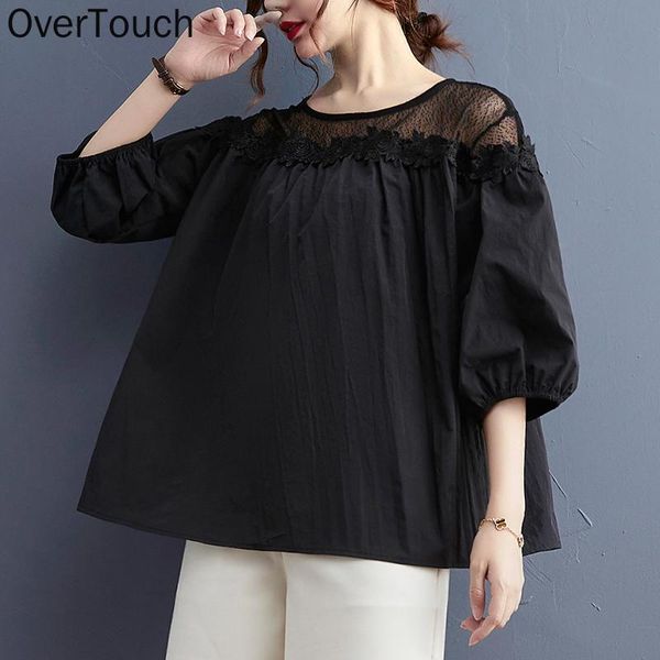 women's blouses & shirts summer plus size women casual blouse fashion elegant lady tunic lace floral loose oversize black clothing, White
women's blouses & shirts summer plus size women casual blouse fashion elegant lady tunic lace floral loose oversize black clothing, White