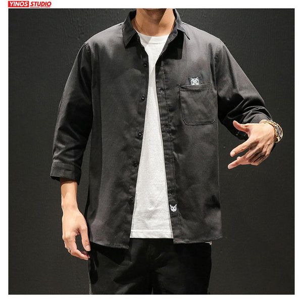 men's casual shirts drop 2021 men vintage solid mens japanese fashions slim fit coat male open stitch single breasted, White;black
men's casual shirts drop 2021 men vintage solid mens japanese fashions slim fit coat male open stitch single breasted, White;black