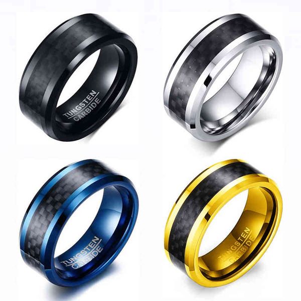 men ring tungsten carbide inlay carbon anniversary wedding band for party gift fashion jewelry, Silver
men ring tungsten carbide inlay carbon anniversary wedding band for party gift fashion jewelry, Silver