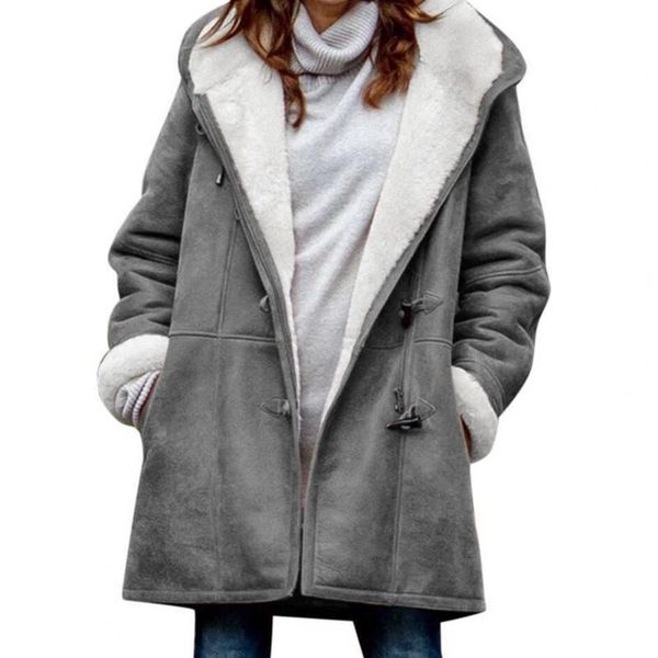women's jackets coat jacket cow horn buckle pockets solid color fleece lined hooded overcoat outerwear winter clothes women plus size, Black;brown
women's jackets coat jacket cow horn buckle pockets solid color fleece lined hooded overcoat outerwear winter clothes women plus size, Black;brown