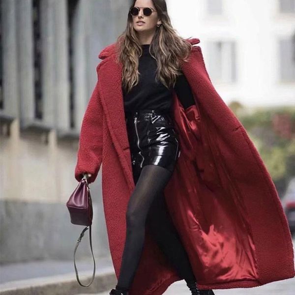 women's wool & blends foracha winter women lamb coat mid length one button retro loose lapel thick warm cotton jacket, Black
women's wool & blends foracha winter women lamb coat mid length one button retro loose lapel thick warm cotton jacket, Black