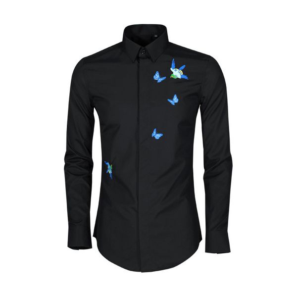 business shirt deluxe and 2021 blue butterfly flying bird three dimensional embroidery slim fit non iron cotton men's long sleeve, White;black
business shirt deluxe and 2021 blue butterfly flying bird three dimensional embroidery slim fit non iron cotton men's long sleeve, White;black