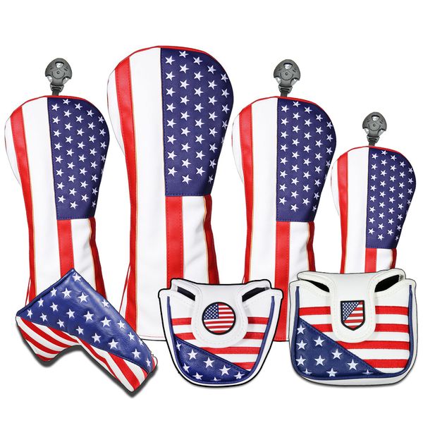 usa theme red stripes stars pu leather golf club headcover driver fairway wood putter covers
usa theme red stripes stars pu leather golf club headcover driver fairway wood putter covers