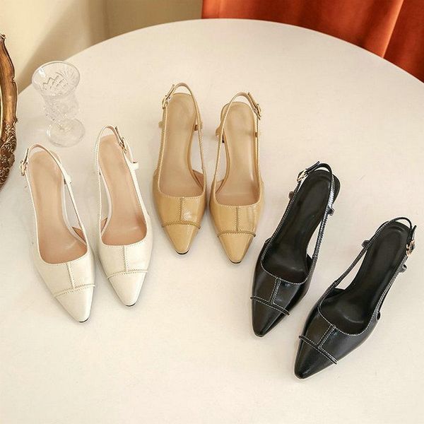 dress shoes genuine leather pumps women pointed toe footwear sling back office female fashion chunky heels platform, Black
dress shoes genuine leather pumps women pointed toe footwear sling back office female fashion chunky heels platform, Black