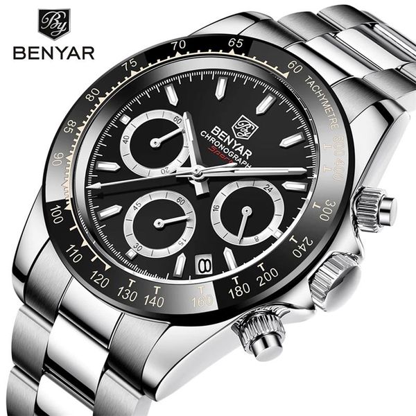 wristwatches benyar 40mm luxury fashion men's watch all-steel sports waterproof watches brand chronograph business quartz for men, Slivery;brown
wristwatches benyar 40mm luxury fashion men's watch all-steel sports waterproof watches brand chronograph business quartz for men, Slivery;brown
