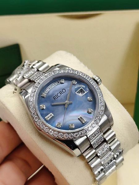 high-end fashion women's watch diameter 36mm diamond nail literal fine steel diamond watchband automatic movement double calendar sport, Slivery;brown
high-end fashion women's watch diameter 36mm diamond nail literal fine steel diamond watchband automatic movement double calendar sport, Slivery;brown