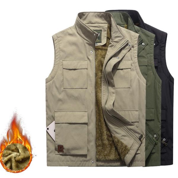 men's vests velvet plus size 5xl waistcoat thick warm outdoor loose multi-pocket casual home sleeveless jacket cashmere windproof, Black;white
men's vests velvet plus size 5xl waistcoat thick warm outdoor loose multi-pocket casual home sleeveless jacket cashmere windproof, Black;white
