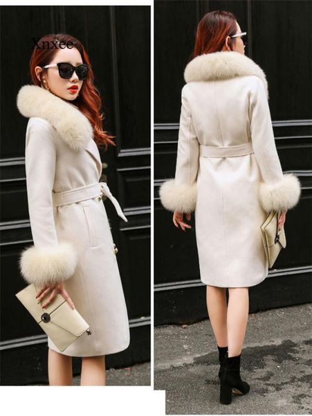 women's wool & blends 2021 winter fashion coat slim solid pocket double-breasted large fur collar thicken warm jacket, Black
women's wool & blends 2021 winter fashion coat slim solid pocket double-breasted large fur collar thicken warm jacket, Black