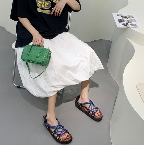 ribbon cross lace roman sandals women's 2021 summer trendy woven open toe shoes, Black
ribbon cross lace roman sandals women's 2021 summer trendy woven open toe shoes, Black