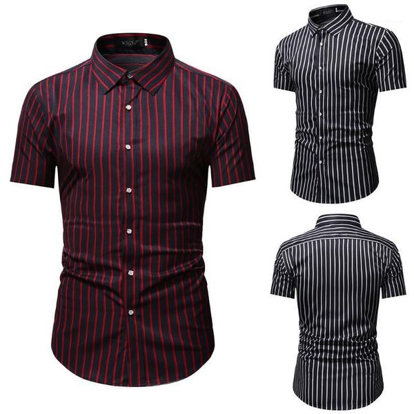men's dress shirts 2021 summer casual short-sleeved shirt business style luxury man button up striped working clothes for men, White;black
men's dress shirts 2021 summer casual short-sleeved shirt business style luxury man button up striped working clothes for men, White;black