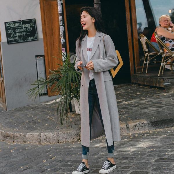 women's trench coats japanese vintage women coat gray long double breasted overcoat elegant loose casual jacket large size mm60wfy, Tan;black
women's trench coats japanese vintage women coat gray long double breasted overcoat elegant loose casual jacket large size mm60wfy, Tan;black