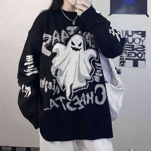 Retro dark Harajuku style student letter devil thickening men and women loose retro knit sweater Korean top, White;black
Retro dark Harajuku style student letter devil thickening men and women loose retro knit sweater Korean top, White;black