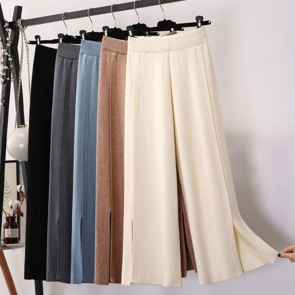 women pants autumn winter warm knitted wide leg elastic waist casual loose plus size trousers women's & capris, Black;white
women pants autumn winter warm knitted wide leg elastic waist casual loose plus size trousers women's & capris, Black;white