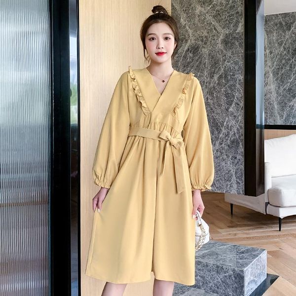 maternity dresses 9568# clothes spring autumn long sleeves v neck plain color loose stylish dress pregnant women mom, White
maternity dresses 9568# clothes spring autumn long sleeves v neck plain color loose stylish dress pregnant women mom, White