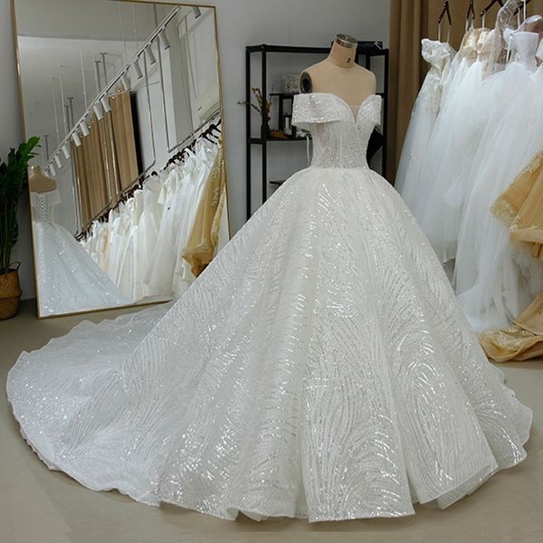 2020 real ps off shoulder bridal gowns ball gown luxury sequin lace wedding dress plus size vestido de noiva hochzeitskleid, White
2020 real ps off shoulder bridal gowns ball gown luxury sequin lace wedding dress plus size vestido de noiva hochzeitskleid, White
