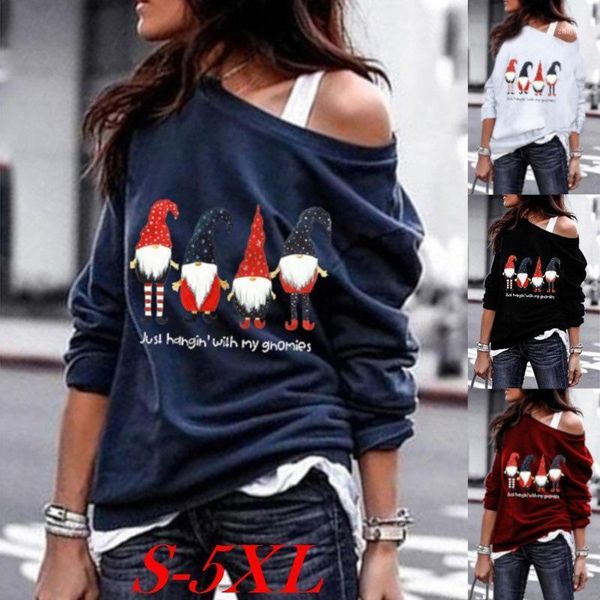 women leisure casual santa claus star printing round neck sweater winter warm fashion loose large size jumpers women's sweaters, White;black
women leisure casual santa claus star printing round neck sweater winter warm fashion loose large size jumpers women's sweaters, White;black