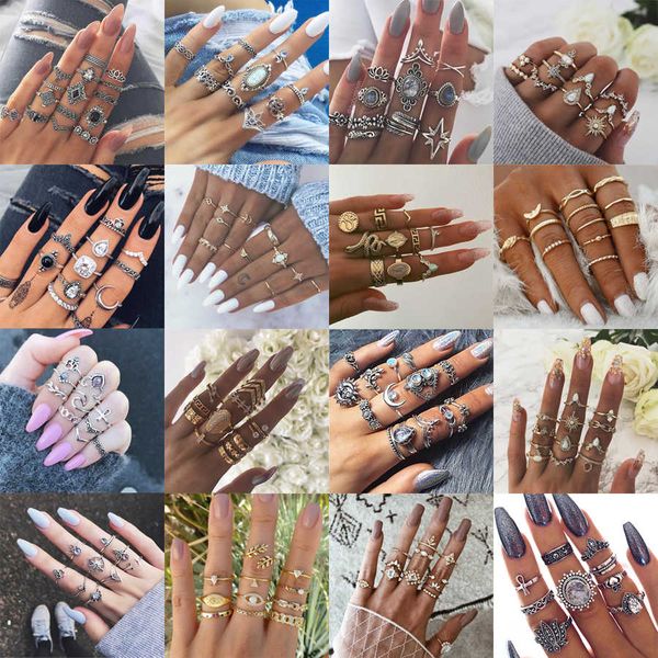 32 styles boho midi knuckle finger set for women vintage crystal elephant crown geometric gold rings girl jewelry, Silver
32 styles boho midi knuckle finger set for women vintage crystal elephant crown geometric gold rings girl jewelry, Silver